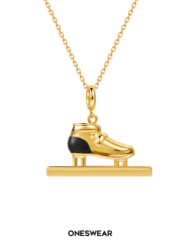 ONESWEAR Short track speed skating necklace (18K gold plating)（Gold）