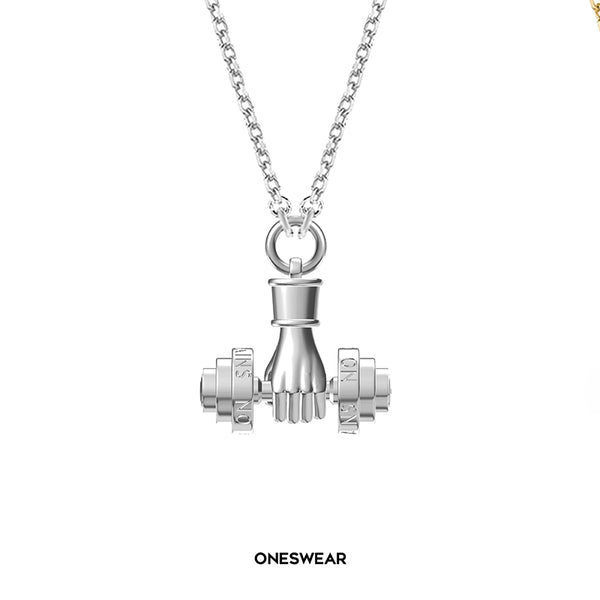 ONESWEAR Dumbbell Necklace （Titanium steel plated with 18k gold）(Sliver)