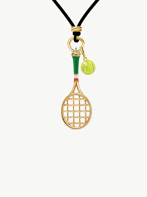 ONESWEAR Tennis Racquet Men's Cord Necklace (Green)