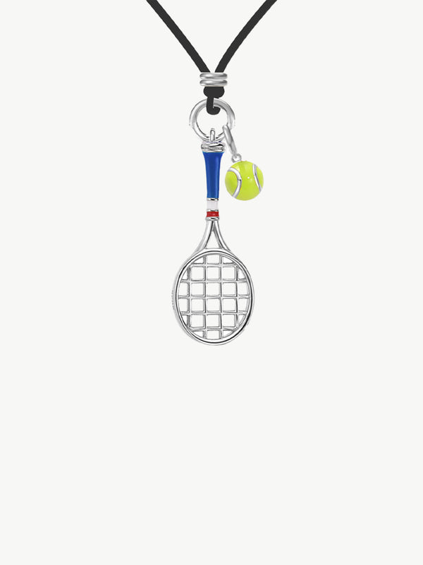 ONESWEAR Tennis Racquet Men's Cord Necklace (Blue)