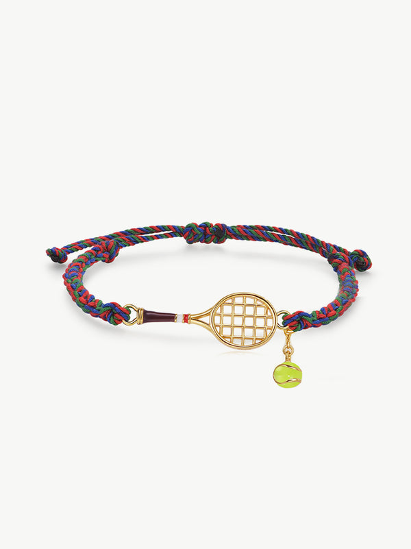 ONESWEAR Tennis Racquet Cord Bracelet (Brown)